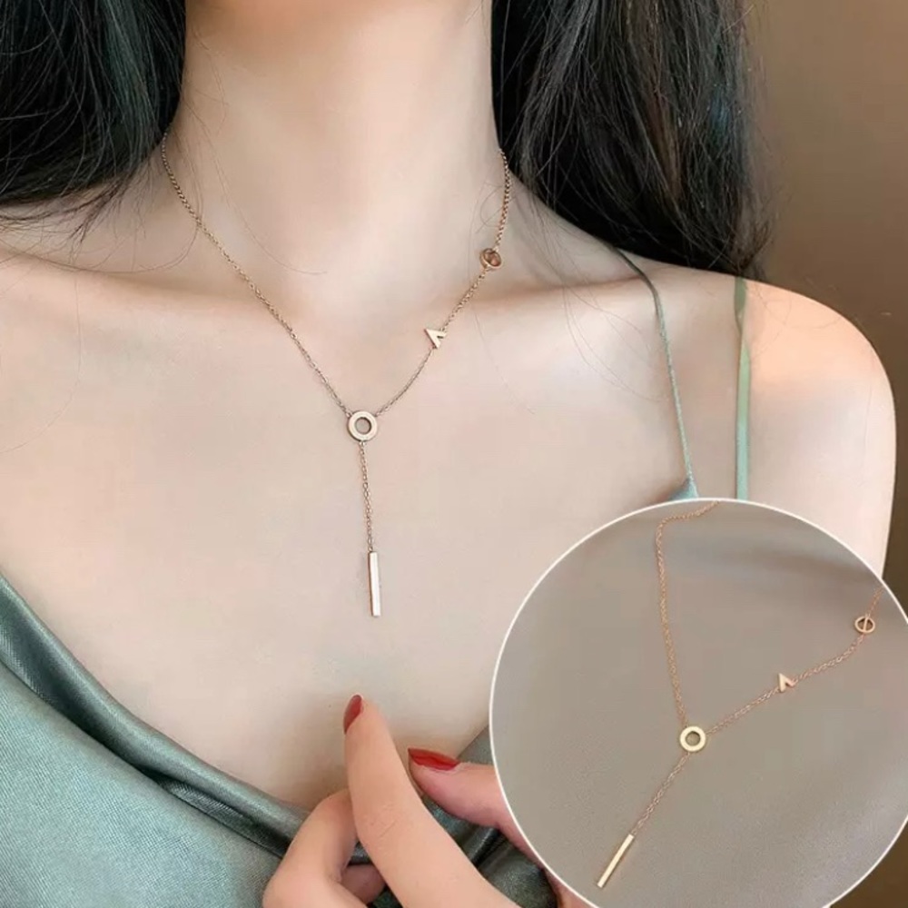 Rose Gold-plated LOVE Stainless Steel Necklace Accessory Jewelry